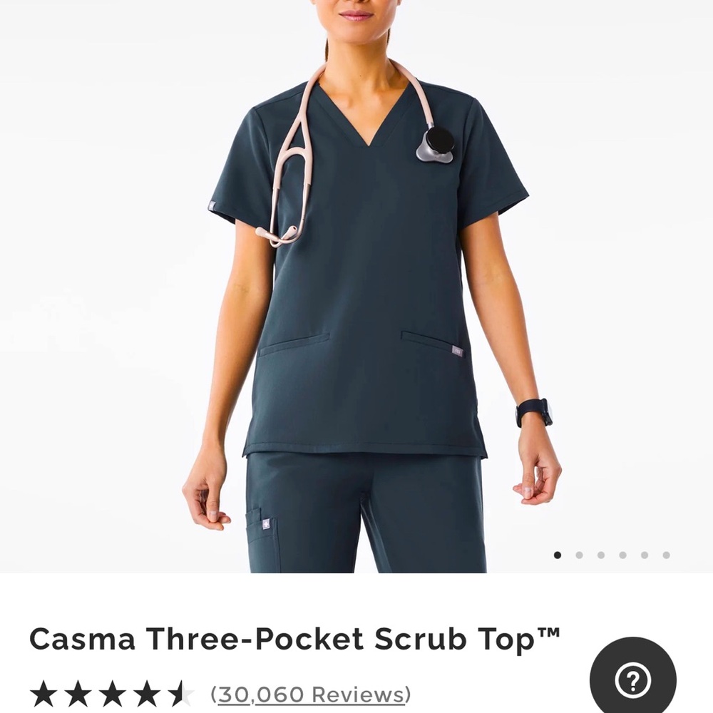 FIGS Casma Three-Pocket scrub top in Dark Harbor